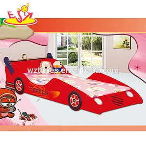 2018 wholesale children wooden racing car bed high quality kids wooden racing car bed best sale wooden racing car bed W08A048