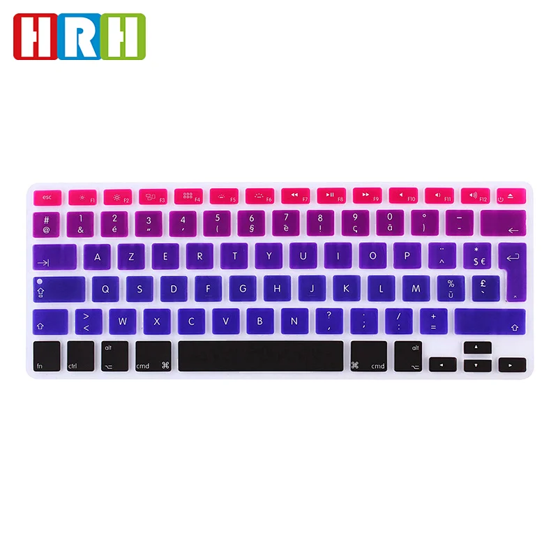 custom silicone language silicone rainbow keyboard cover protector laptop keyboard skin for macbook macbook pro retina display