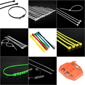 Todo tipo de banda plástica de nylon colorida de la correa de atadura de cables de la cerradura de cable de la brida de plástico de nylon colorida
