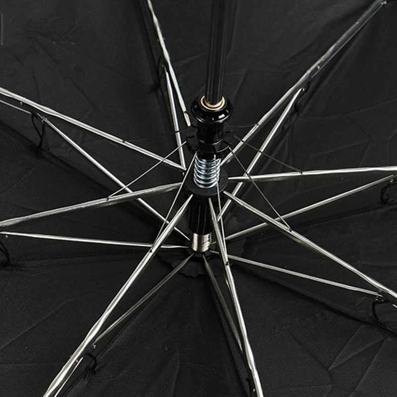 2 Fold Auto Open Umbrella with Plastic Hook Handle