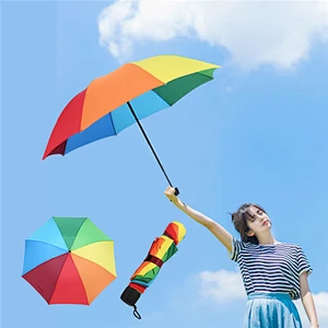 Paraguas lleno del cuerpo de las mini señoras coloridas del paraguas del arco iris en venta