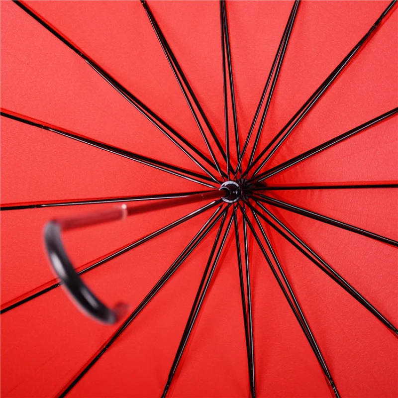 Anti-UV Parasol Sunproof Lace Trim Pagoda Umbrella with Hook Handle