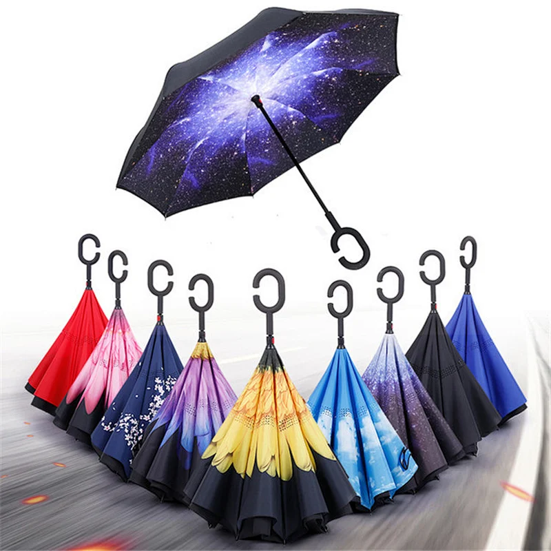 Fiberglass parapluie inverse starry night Inverted Umbrella