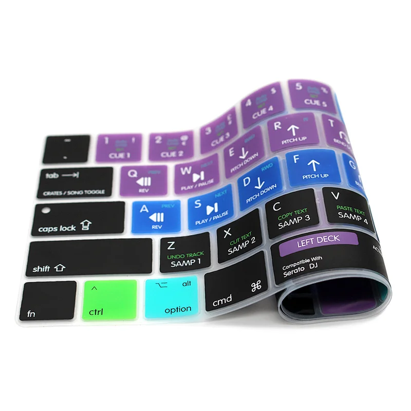 Serato DJ Controller Hotkeys 10 keyboard shortcuts Silicone Keyboard Skin for Laptop Keyboard Cover