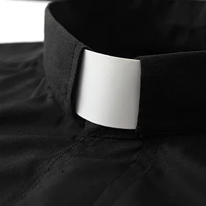 Wholesale Long Sleeve Black White Clergy Shirts For Men