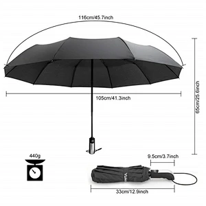 Windproof Travel Auto Open Close Inverted Design Lightweight Foldable Automatic Umbrella for Large Two Person