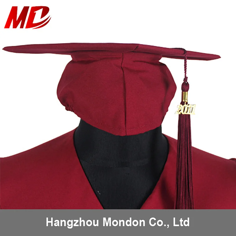 High School Matte Maroon graduation gown with cap