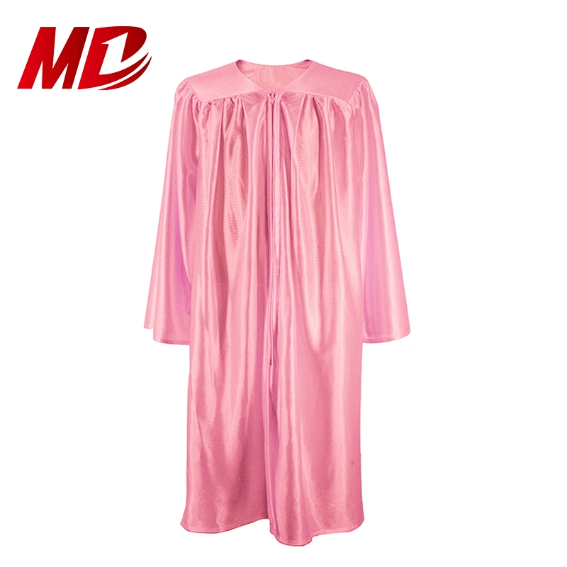 Factory Price Shiny Pink Cap Tassel Children Graduation Gown