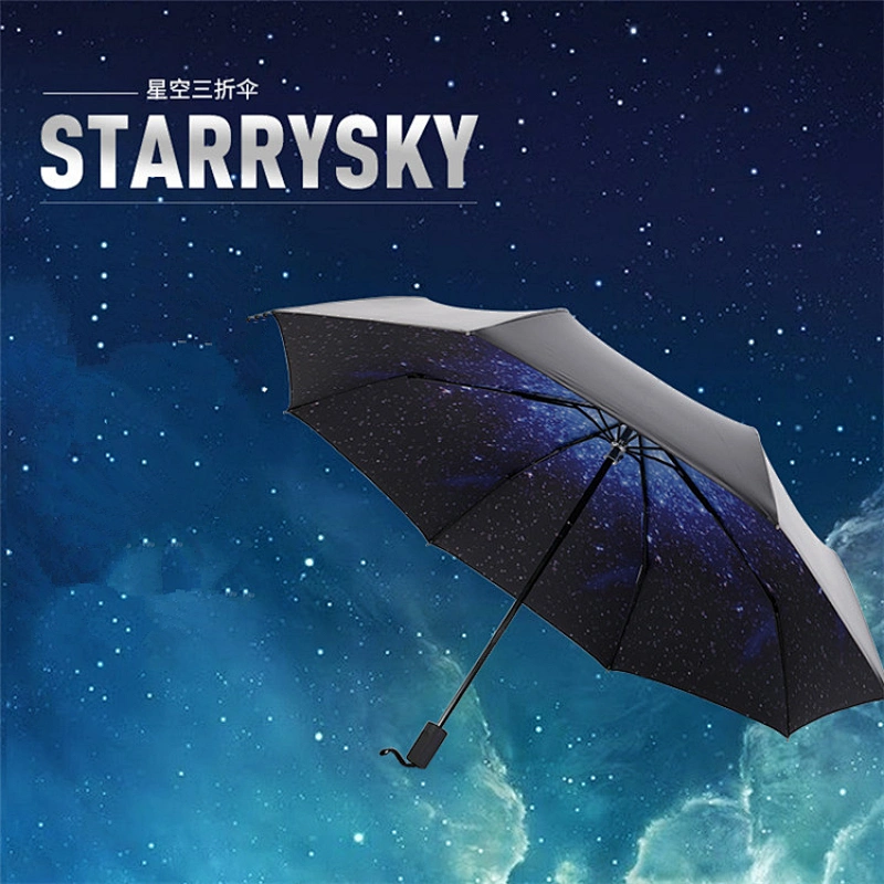 Venta al por mayor del cielo chino de impresión personalizada dentro de estrella real paraguas