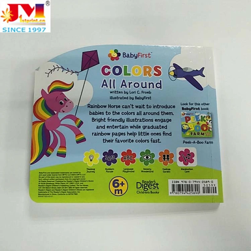 Baby Learning Colors Book Educational  Card Board  Kid's   Printing Services
