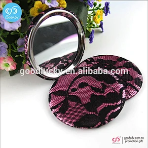 Cheap fashion design attached mirror decorative hand mirror tinplate mini round mirror