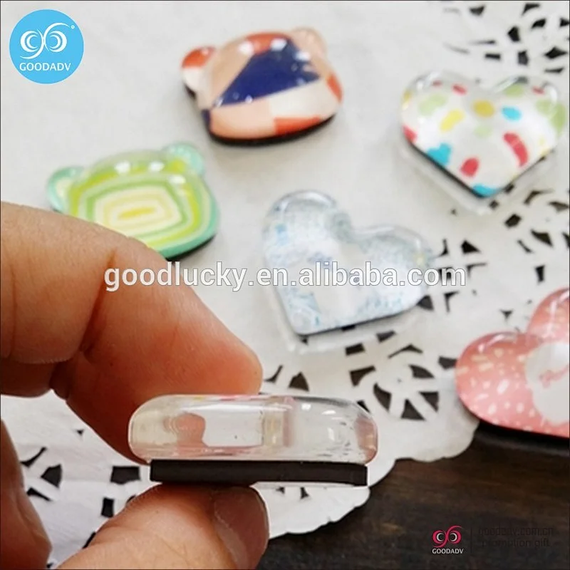 Shaped promotional glass fridge magnet supplier