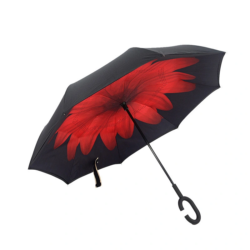 Logotipo personalizado de impresión mejor brella reversible paraguas con bolsa