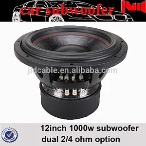 competition price for 12 inch dual 2 ohm 1000w rms /2000w max powered subwoofer speaker
