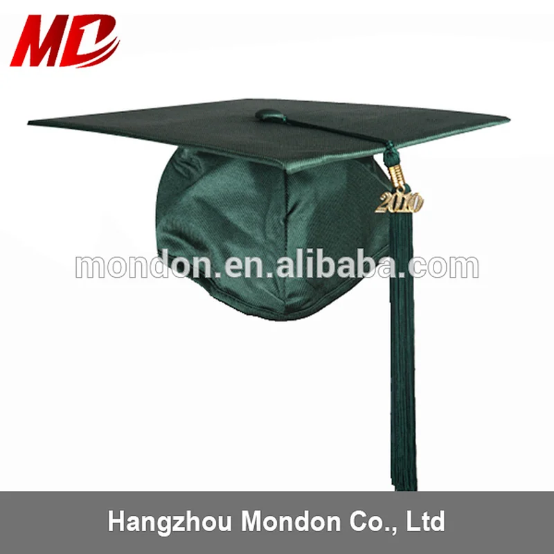 Wholesale High quality Forest Green 100% Shiny Polyester Child Graduation Gown Cap & Tassel