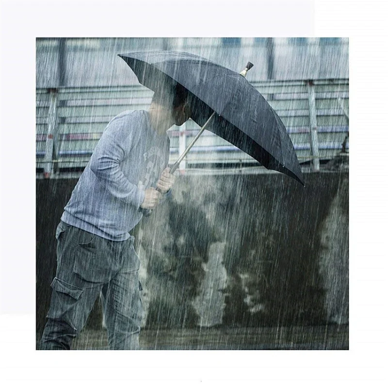 Heavy Duty Solid 2-In-1 Walking Sticks Umbrella ,UV Blocker & Windbreak Ribs Walking Cane Umbrella