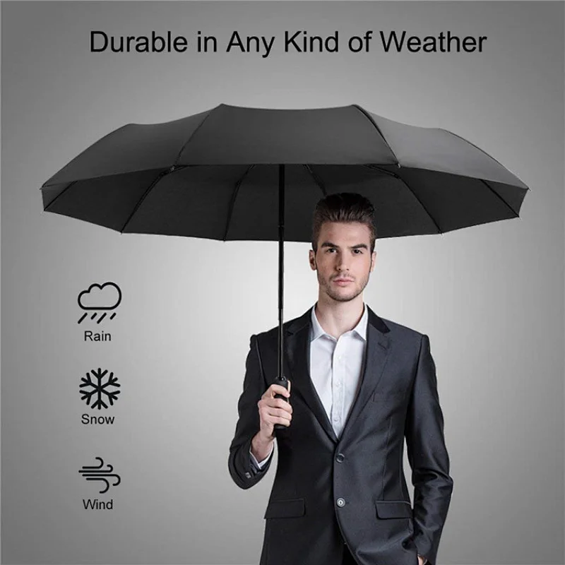 Windproof Travel Auto Open Close Inverted Design Lightweight Foldable Automatic Umbrella for Large Two Person
