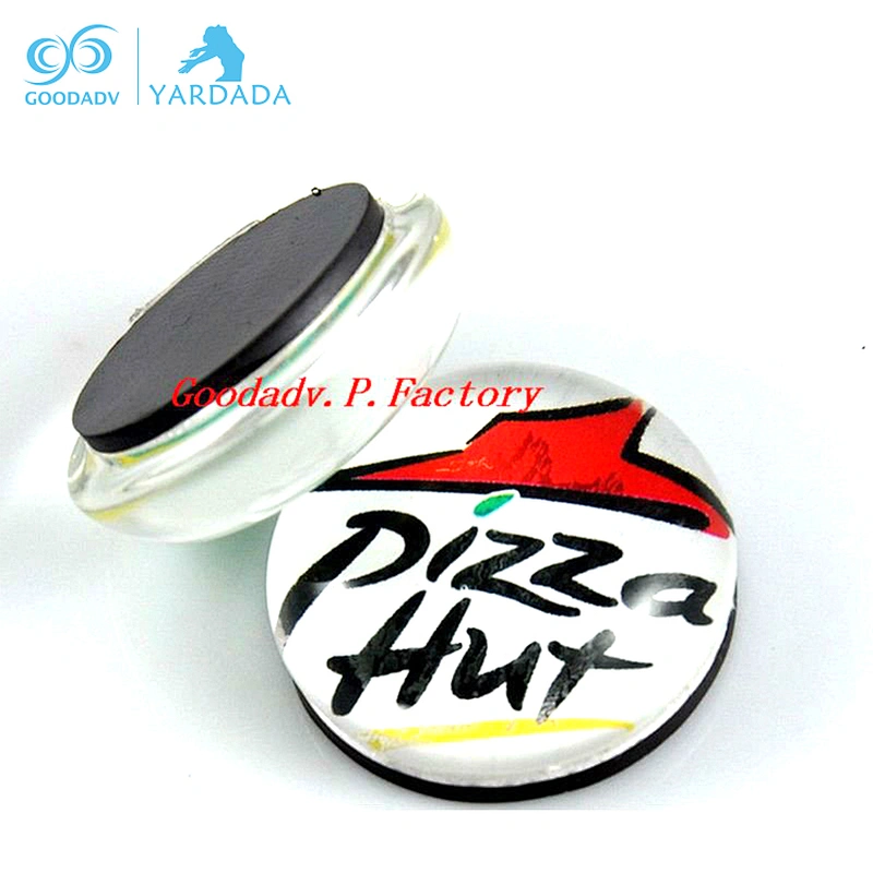 New arrival round PIZZA crystal fridge magnet