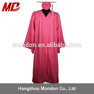 Pink Good Quality Matt Cap and Gown for Graduation