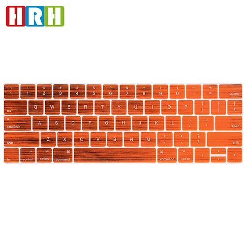 Custom Silicone English Keyboard Cover laptop skin apply for macbook wood skin Pro with Touch Bar A1706 A1707 keyboard protector