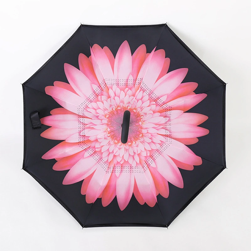 2018 new arrival two layers customized print reverse upside down umberellas