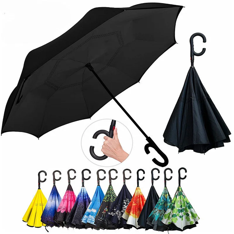Double side inverted automatic umbrella