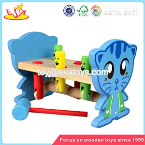 wholesale new fashion knocking toys for kids wooden hammer and pegs toy W11G008