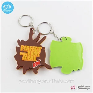 Promotional gifts wholesale keychain 3d plastic rubber keychain key ring