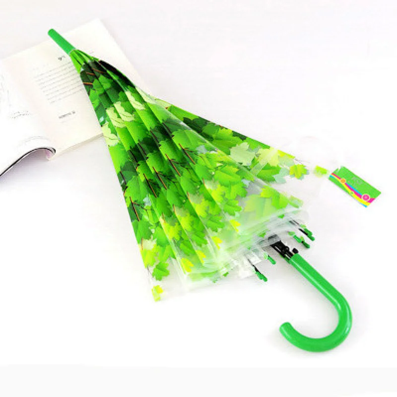 Green Leaves Mushroom Rain Clear Bubble PVC Transparent umbrella