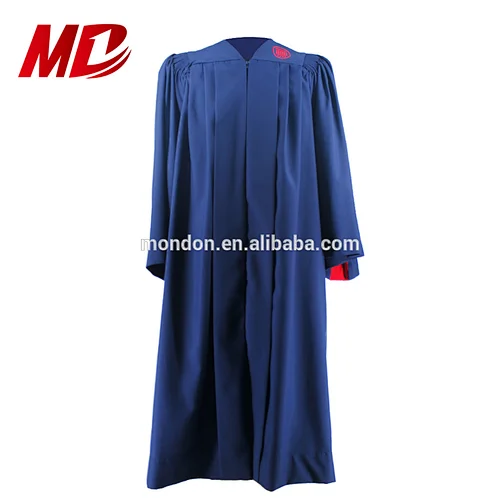 Hidden Zipper Closure Polyester Bachelor Graduation Gown