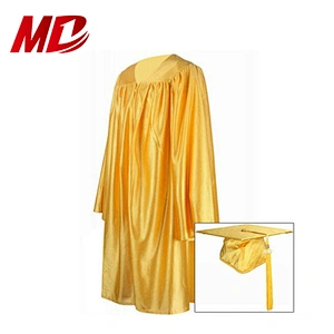 2019 New Design Kindergarten/Primary School Graduation Caps and Gowns Wholesale Child Shiny Graduation Robes Gold