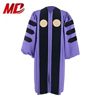 Multicolor Matte Polyester Doctorate Graduation Gown
