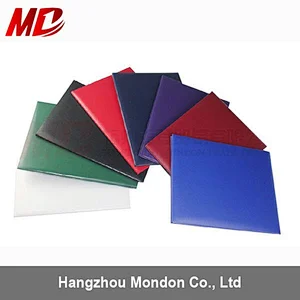 Beautiful color smooth Leatherette rolls paper manufactures custom certificate holder/cover zip
