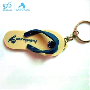 Colorful mini custom 3D pvc slipper keychain / soft pvc shoe keychain