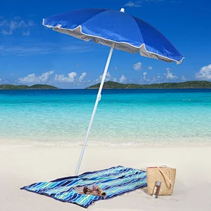 High quality Custom Logo Printed Sun Parasol Promotion Outdoor Garden Straw Advertising Beach Umbrella
