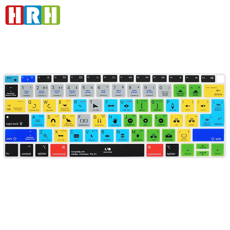 Durable Shortcut Hotkey Functional 10 keyboard shortcuts Silicone Skin cover new for  macbook pro Air 13 A1932