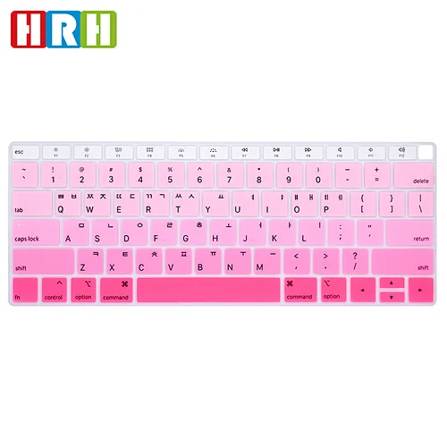 US Keyboard korean Waterproof Rainbow Silicone Laptop Keyboard Cover keyboard protector For MacBook Air 13