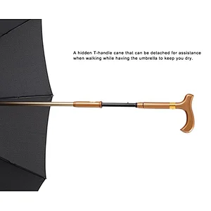 2017 new inventions black walking stick umbrella,crutch umbrella,special umbrella