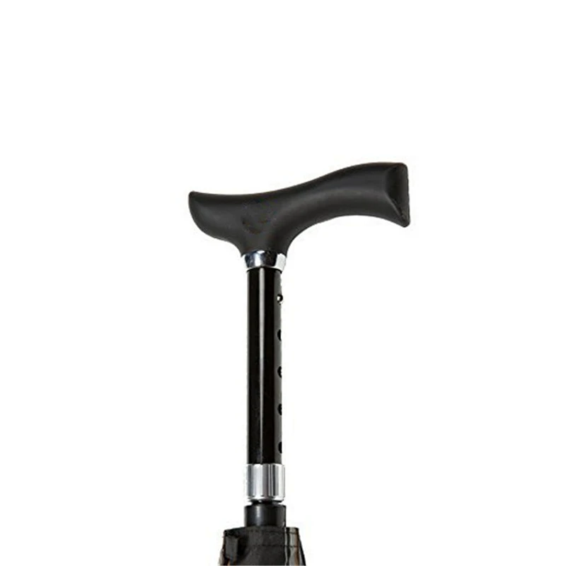 2017 new inventions black walking stick umbrella,crutch umbrella,special umbrella