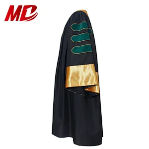 Wholesale Customized College Gold Robes for Graduation Gown