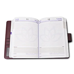 leather pu business organizer notebook and folder with company logo debossed