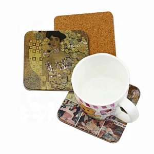Wholesale Custom made logo wood office desk tea coaster
