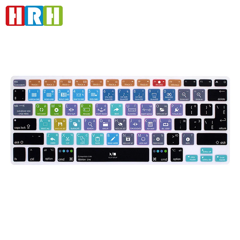 Ultra Thin Laptop Accessories Ableton Live  Russian Hotkeys Silicone Diy Keyboard Skin For Mac Cover