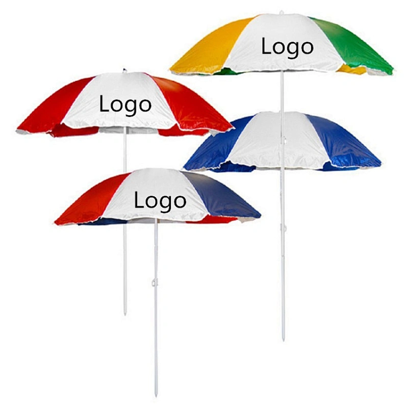 Sombrillas de playa con logo estampado.