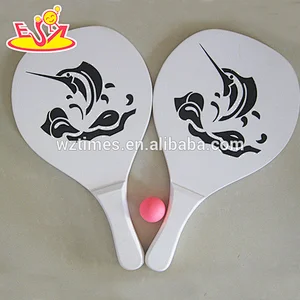 Wholesale promotional gift wooden beach rackets paddle for children W01A107