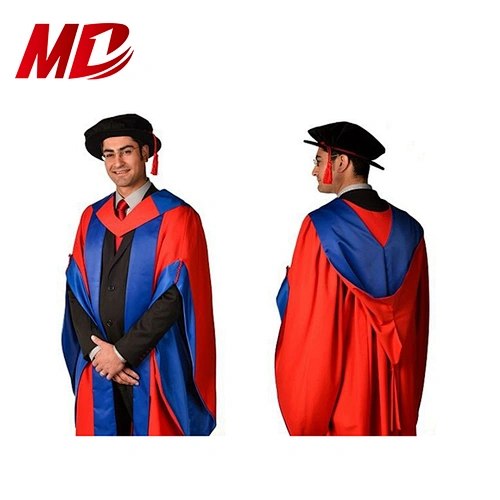 Customized UK style oxford PHD Doctoral Graduation Gown