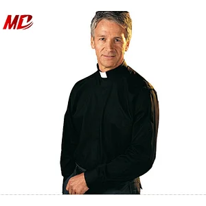 Wholesale Cheap Promotional Clergy Shirts with White Tab-Collar