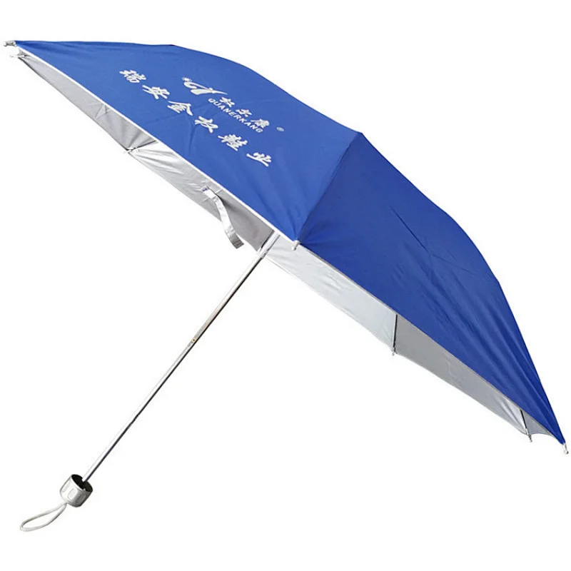 Low cost sun protection 3 fold silver backing umbrella