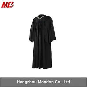 Custom single black choir robes with velvet front, choir uniforms
