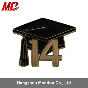 Custom Graduation Iron/Black Lapel Pin